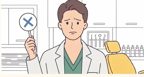 抜歯が必要と告げる歯科医師のイラスト